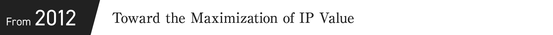 From 2012 Toward the Maximization of IP Value