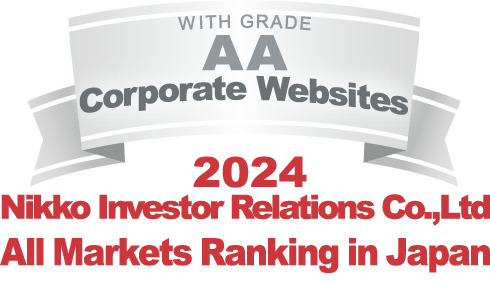 WITH GRADE AA Corporate Websites 2023 Nikko Investor Relations Co.,Ltd. Ranking in all listed companies in Japan